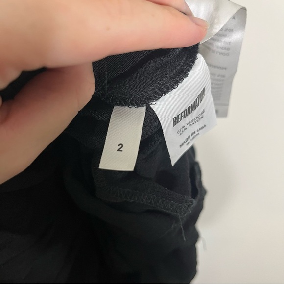 Reformation Dahlia Black Lace Up Back Maxi Dress Floor Length Size 2 - Picture 6 of 6